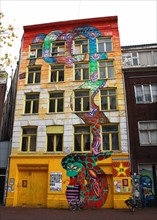 Graffiti on a building in Amsterdam Netherlands, 2015