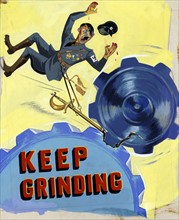 American propaganda poster depicting Adolf Hitler, during World war two 1942