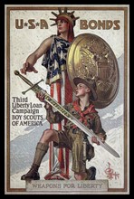 Poster titled 'Weapons for Liberty' advertising the Third Liberty Loan Campaign
