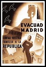 Poster made by the Spain Evacuation Board of Defense of Madrid