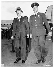 Photograph of Prime Minister Clement Richard Attlee at Berlin-Gatow airfield, Berlin, Germany