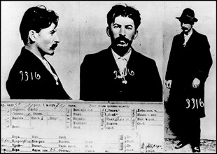 Mugshot of Jospef Stalin taken by the Tsarist Secret Police in Saint Petersburg
