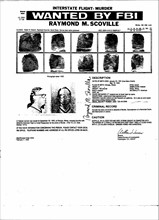 Wanted notice issued by the FBI for Raymond M. Scoville