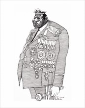cartoon depicting Field Marshall, Idi Amin Dada