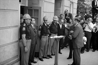 Governor George Wallace attempting to block integration at the University of Alabama1963