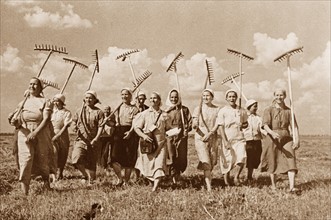 Klishevo Communist collective farm, near Moscow, russia, USSR 1942