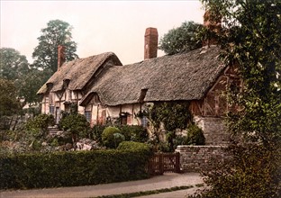 Photomechanical print of Ann Hathaway's Cottage, Stratford-upon-Avon, England