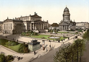 Photomechanical print of Schiller Square, Berlin, Germany
