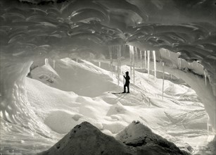 Photograph of an ice cave in the Tasman Glacier