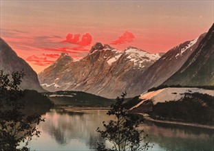 Photomechanical print of the mountains in Møre og Romsdal county