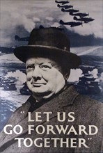 Propaganda poster depicting Winston Churchill.