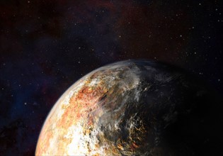 Artist's conception of clouds in Pluto's atmosphere.