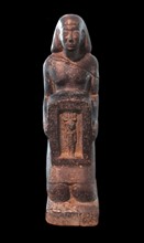 statue of a man bearing a naos with the image of the go? Harpocrates