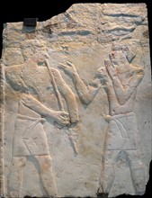Wall-relief with a musical scene. 5th-6th Dynasties (2465-2150 B.C.). Egyptian