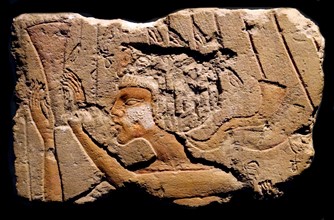 Egyptian relief depicting the XVIII th Dynasty King Akhenaton