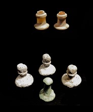 Ancient Egyptian Gambling chips made from Alabaster and limestone. New Kingdom 1550-1070 BC