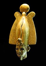 Gold amulet showing the head of the Egyptian god Osiris 715-332 BC