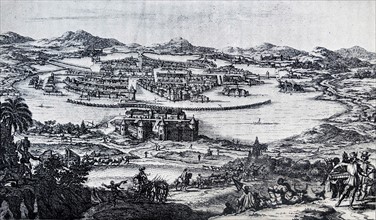 18th century view depicting Mexico City, Mexico