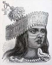 19th century illustration of a Tipo native from California USA 1850