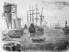 French ships in a Spanish port during the Peninsula War 1808-12