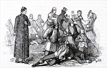 Engraving depicting the murder of a Frenchmen in Valencia