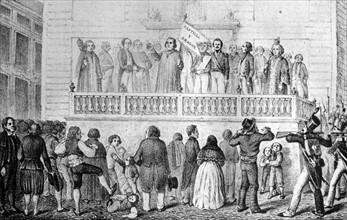 Illustration depicting the proclamation of King Joseph-Napoléon Bonaparte, Madrid
