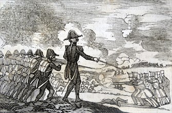 Illustration depicting the attack on Mengibar during the Peninsular War