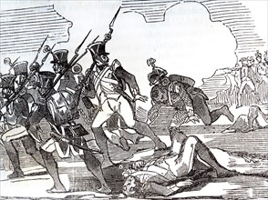 Engraving depicts the removal of Marshal General Jean-de-Dieu Soult
