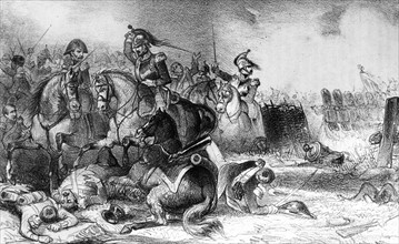 Engraving depicting the Battle of Ocaña