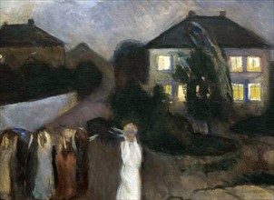 Painting titled 'The Storm' by Edvard Munch