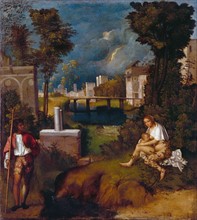 Painting titled 'The Tempest' by Giorgione