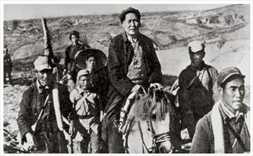 Mao Zedong (Chinese communist leader) during the 'Long march 1937