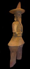 Earthenware tomb figure of a chieftain