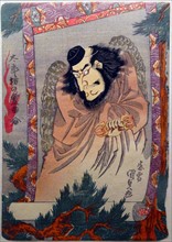 Colour woodblock print titled 'The Sprit of Tar?b?' by Utagawa Kuinsada