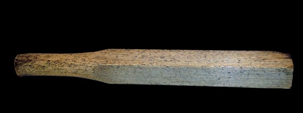 Whalebone bark cloth beater from Pitcairn Island, eastern Polynesia