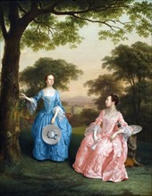 Alicia and Jane Clarke 1758 by Arthur Devis (1712-1787) Oil on canvas