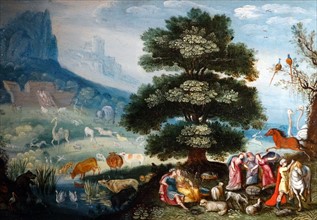 Adam naming the Animals;Circle of Roelandt Savery (1576-1639), Oil on copper