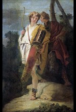 Young Man with Bow and large Quiver and his Companion with a Shield'