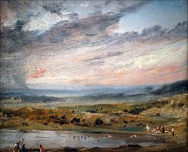Constable, Hampstead Heath, with Pond and Bathers