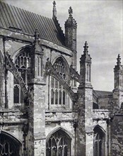 16th century flying buttresses of Winchester Cathedral