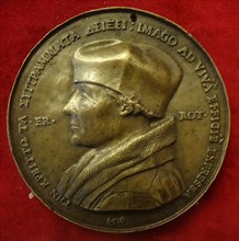 Bronze coin depicting Desiderius Erasmus