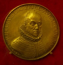 Bronze coin depicting Desiderius Erasmus
