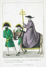 Mr. Speroni on horseback carrying the cross of the pope to Napoleon I's coronation