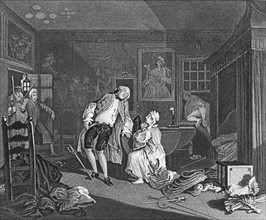 Engraving titled 'Marriage A La Mode' by William Hogarth