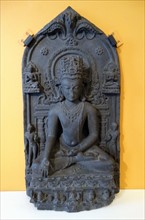 Sculpture depciting a Crowned Seated Buddha from the Pala period