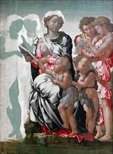 Michelangelo, The Virgin and Child with Saint John and Angels