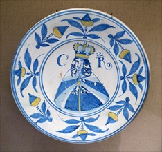 Portrait of King Charles II on a dish