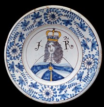 Portrait of King James II on a dish