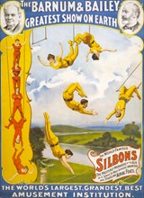 Circus poster showing trapeze artists