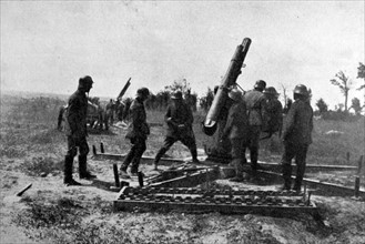 German anti-aircraft battery at the front line